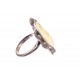 Gintaro - sidabro žiedas su baltu gintaro įsodu