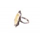 Gintaro - sidabro žiedas su baltu gintaro įsodu