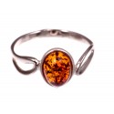 Gintaro - sidabro žiedas "Vasaros medus"