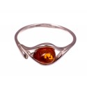 Gintaro - sidabro žiedas „Pajūrio staigmena“